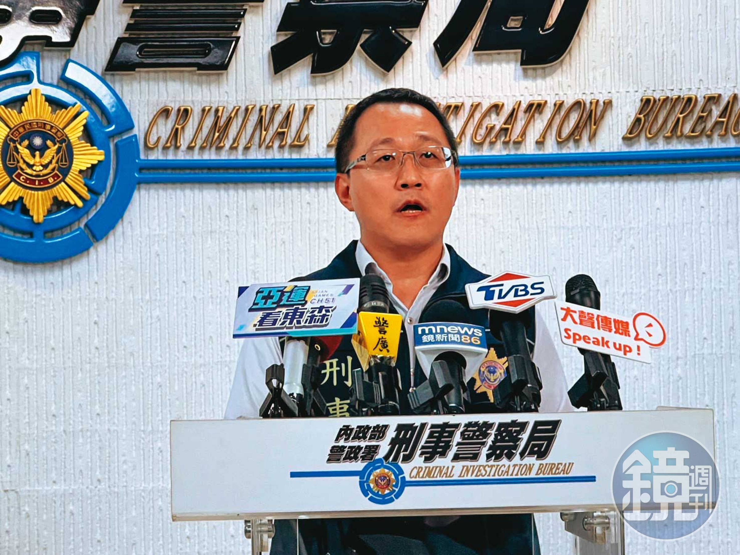 承辦此案的刑事局隊長張詔雄(圖)親自問筆錄,順利突破2嫌心防。