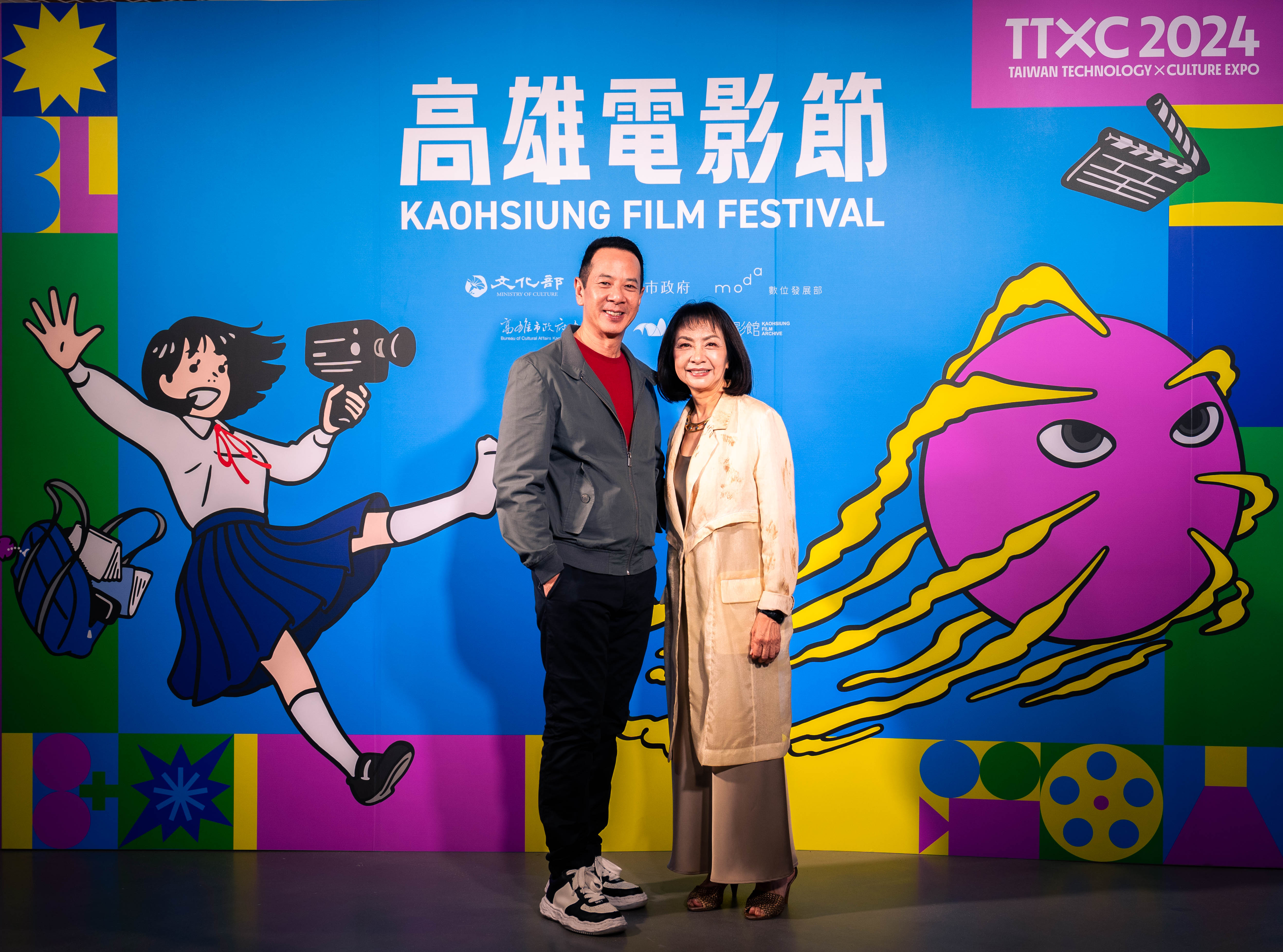 《從今以後》導演楊曜愷（左）與女主角區嘉雯（右）出席高雄電影節。（高雄電影節提供）