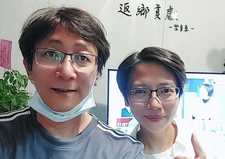 梁育慈(右)昨天po文證實劉育豪(左)辭世消息,並不捨寫下「希望你一路好走」。(翻攝自梁育慈臉書)