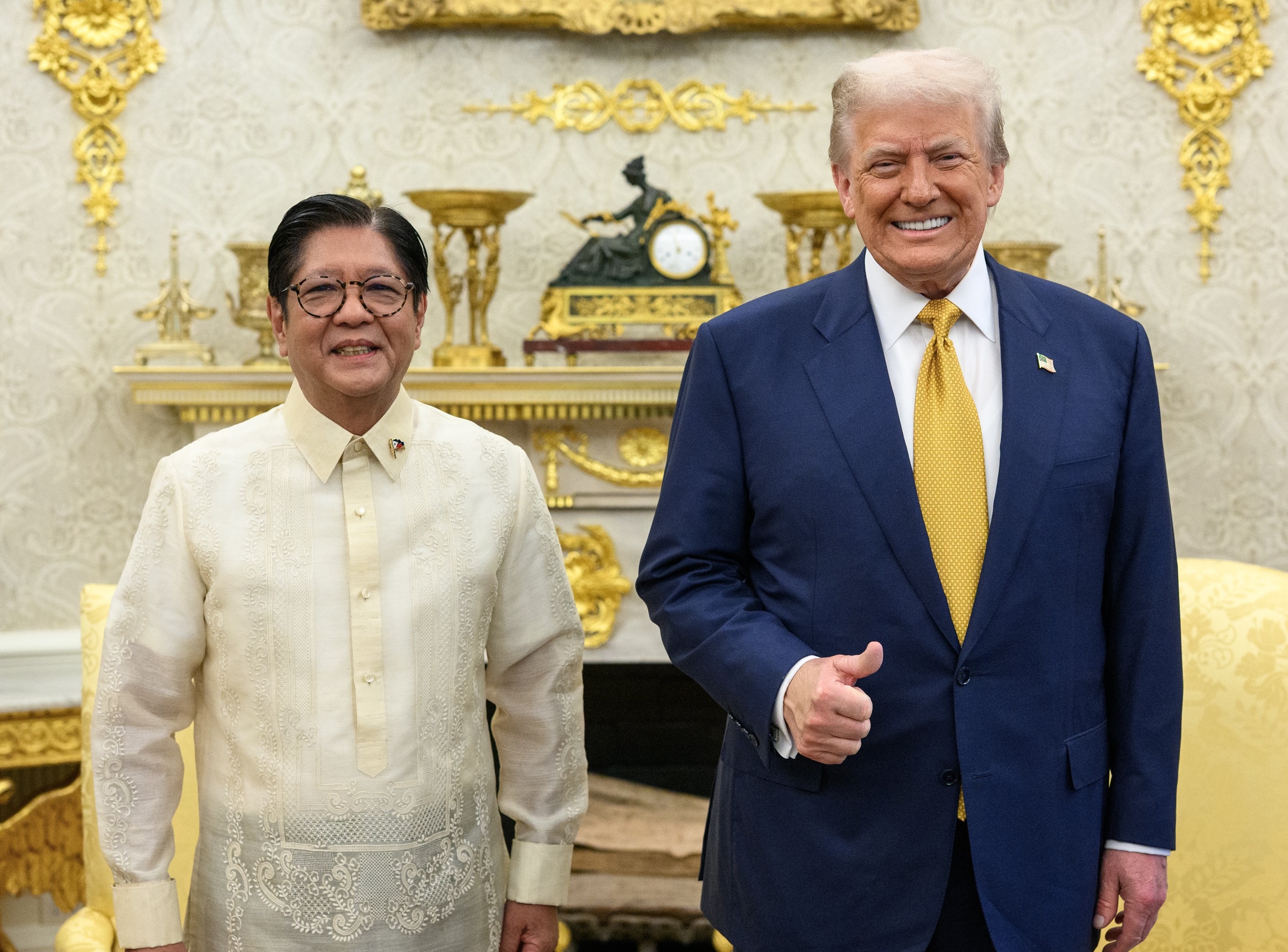 川普於美東時間22日宣布，他與菲律賓總統小馬可仕在白宮會晤後達成貿易協議。（翻攝自X@WhiteHouse）