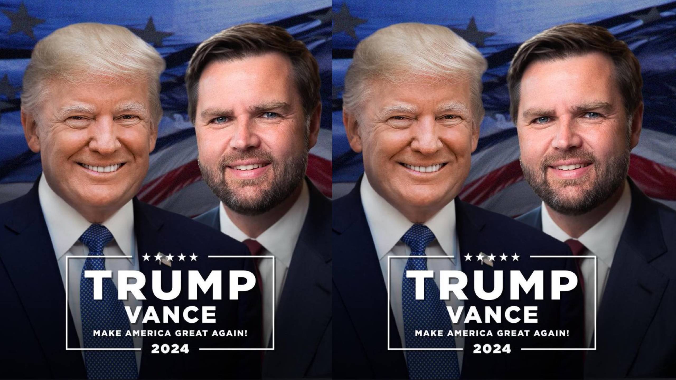 川普宣布副手人選，是暢銷回憶錄《絕望者之歌》作者范斯，2人年紀相差39歲。（翻攝自X）