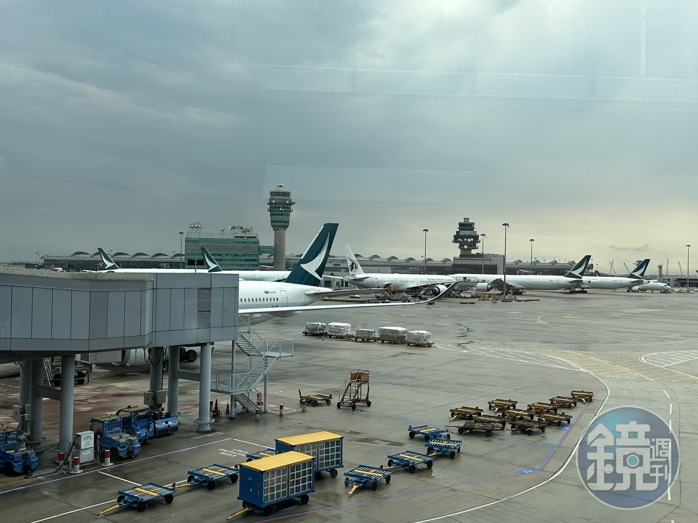 國泰航空日前飛抵香港時遇上大雨，2度降落失敗，機上乘客驚魂。（示意圖）