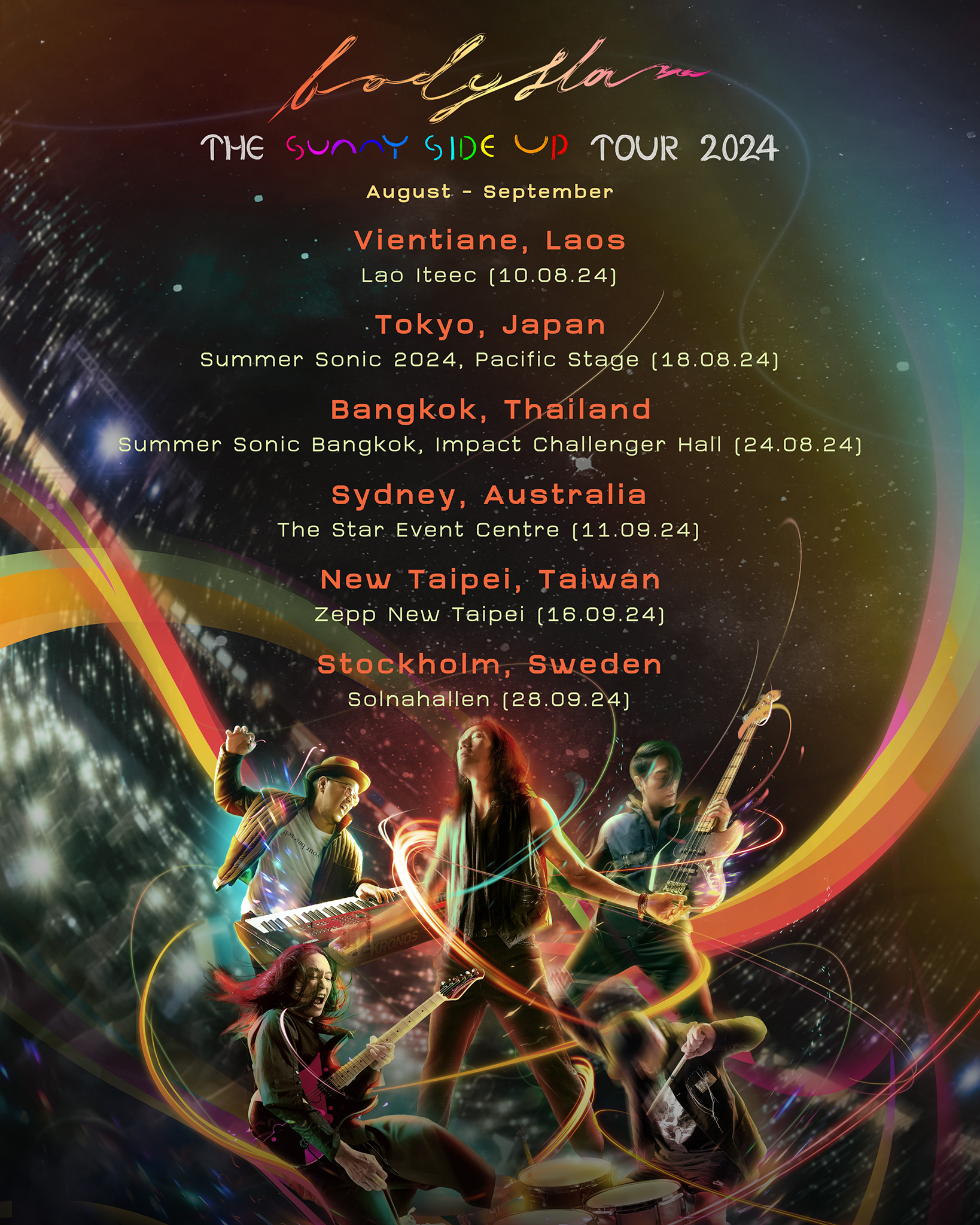 台灣是「Bodyslam Sunny Side Up World Tour 2024」世界巡迴其中一站。（翻攝自Bodyslam臉書粉絲頁）