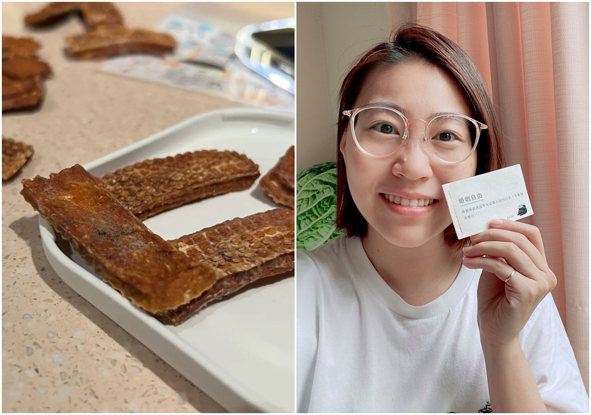 有消費者購買好味小姐推出的毛小孩零食「方塊酥」,在餵食過程發現產品有發霉的狀況。(翻攝自Dcard/好味小姐臉書)