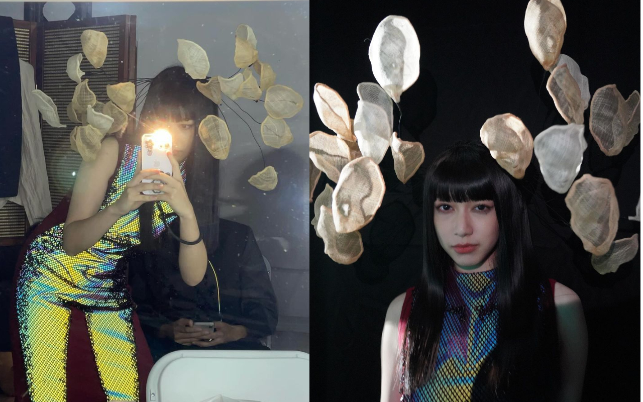 鄭煒齡參與設計師汪俐伶的大秀，演繹不斷被分屍又重生的高校美少女「富江」。（翻攝自鄭煒齡IG）