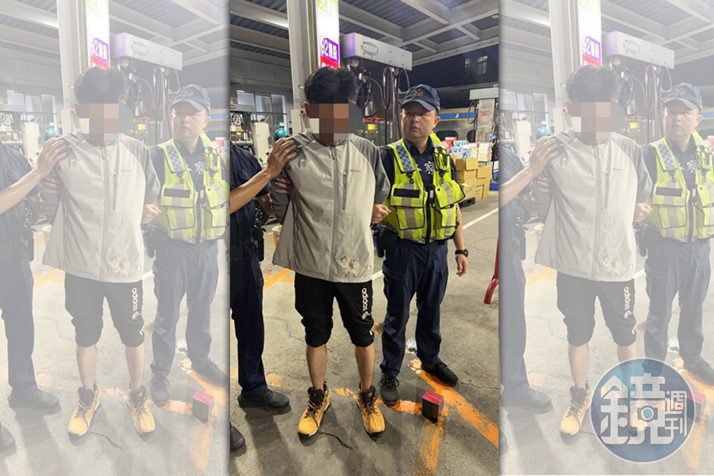 黃男連續侵入2戶民宅行竊，被捕時腳上還穿著竊得的登山鞋。（讀者提供）