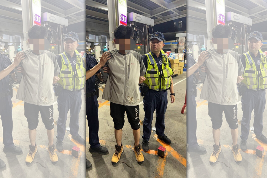 黃男連續侵入2戶民宅行竊，被捕時腳上還穿著竊得的登山鞋。（讀者提供）