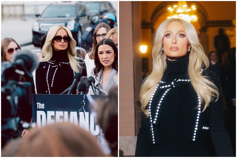 「話題名媛」芭莉絲希爾頓週四（22日）重返國會山，再次以自己的親身經歷倡導司法改革。（翻攝自IG@parishilton）