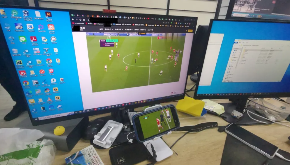 刑事局破獲台中一處博奕集團，靠竊取體育賽事訊號源，供賭客線上下注，嚴重侵害直播版權。（翻攝照片）