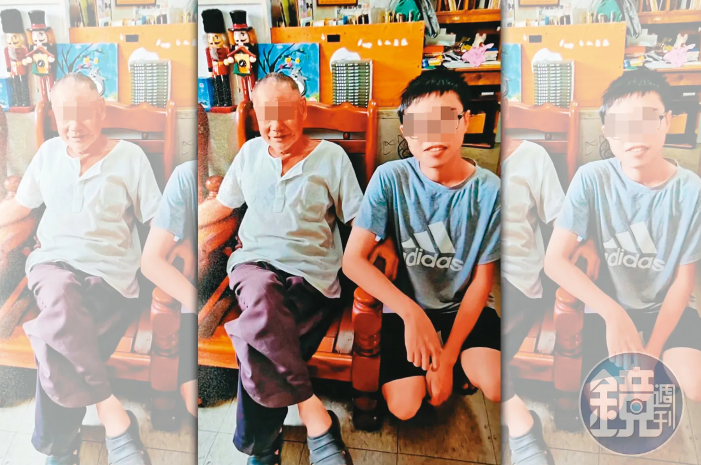 身價5億元的賴姓高中生（右）與生父（左）生前最後合影。（家屬提供）