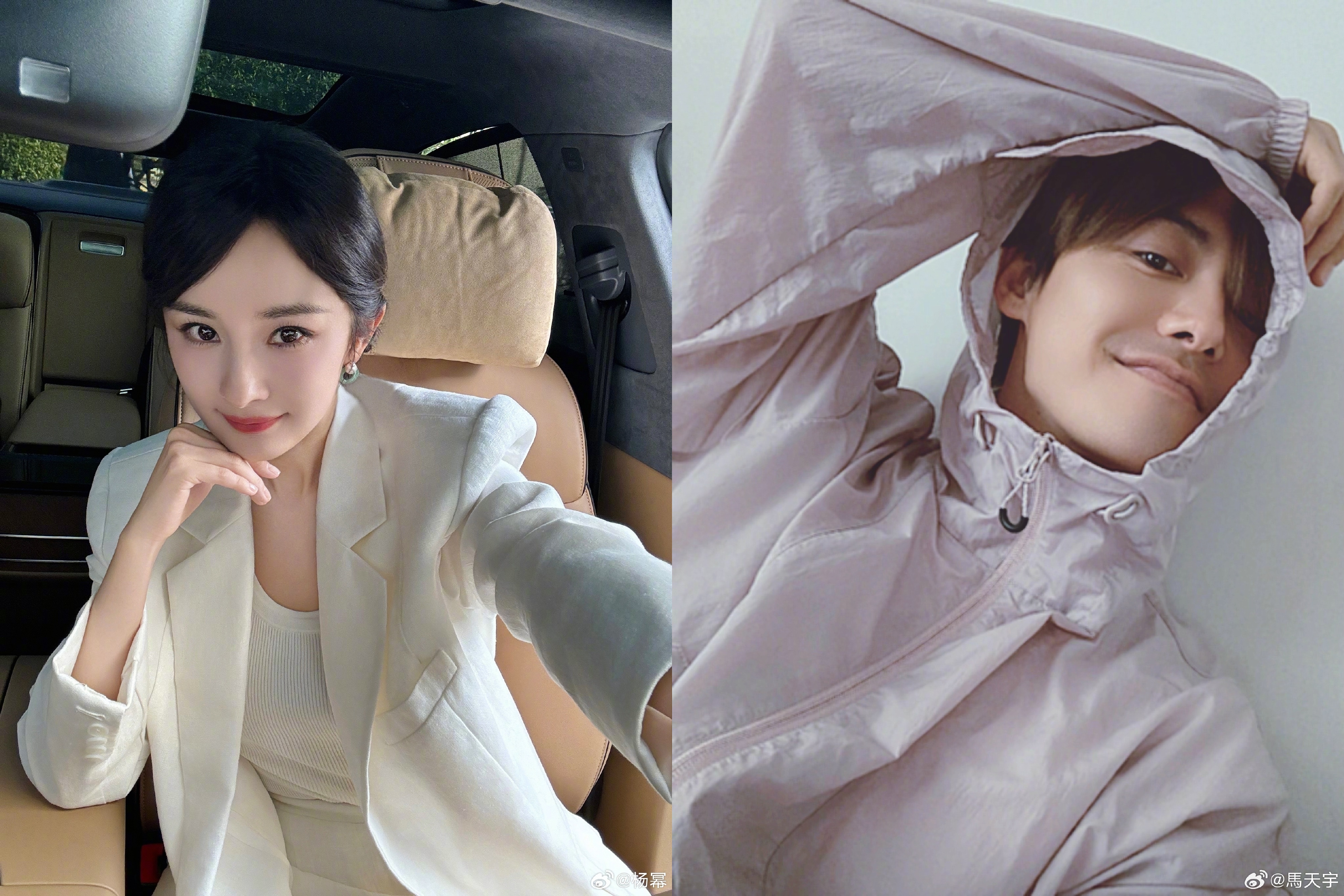 大陸男星馬天宇過往不當言行被網友考古，他曾自曝胸襲過楊冪，還猥瑣地形容「軟軟的」「很大」。（馬天宇/楊冪微博）