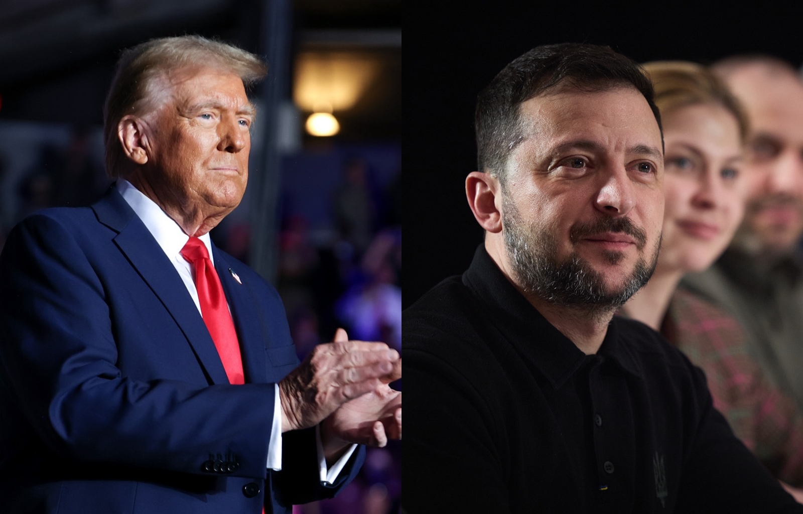 美國總統川普（左）與烏克蘭總統澤倫斯基（右），在白宮會談，但雙方談判破裂。（合成圖，左翻攝川普臉書、右翻攝X@ZelenskyyUa）