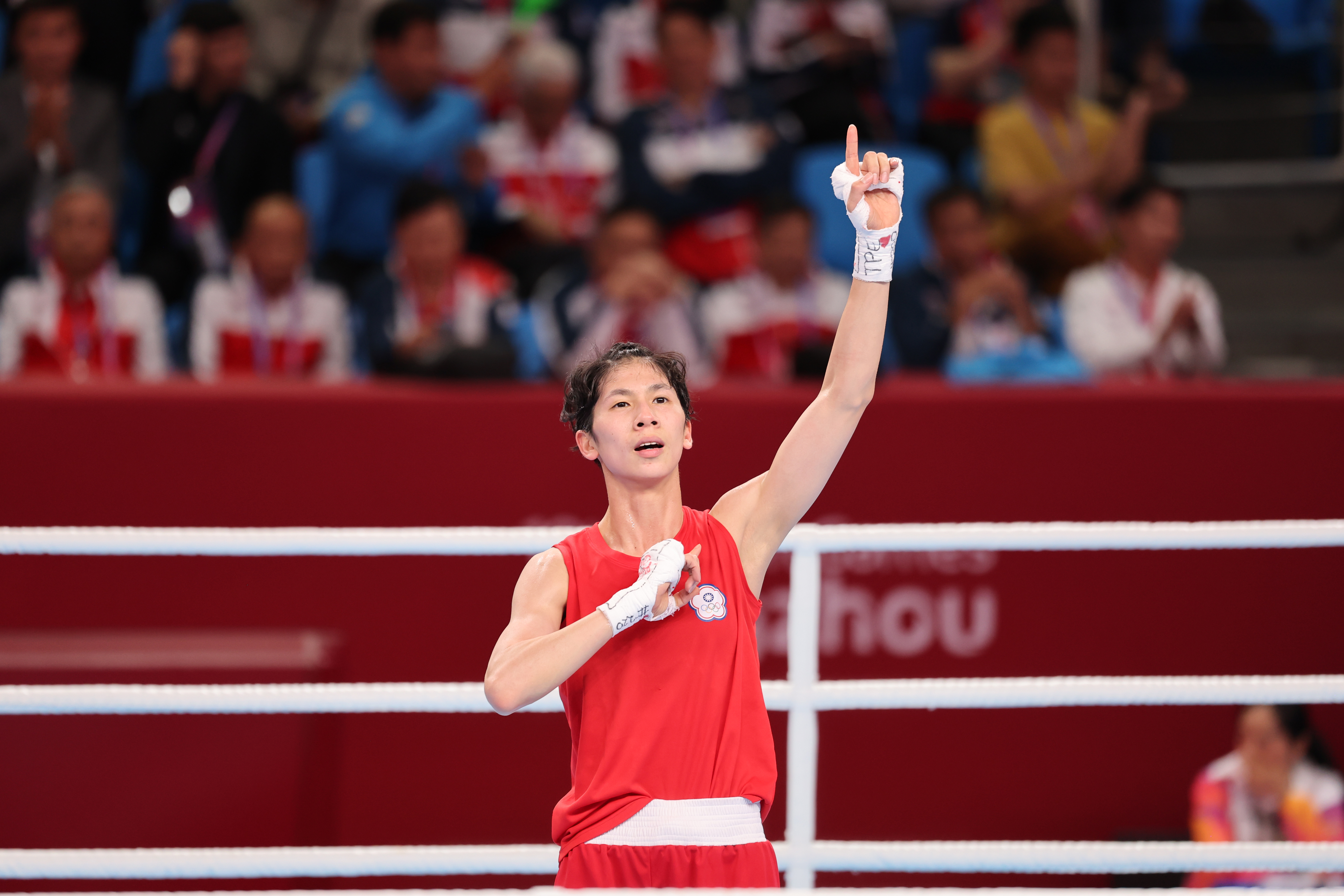 林郁婷去年獲得杭州亞運女子拳擊57公斤級金牌。（中華奧會提供）