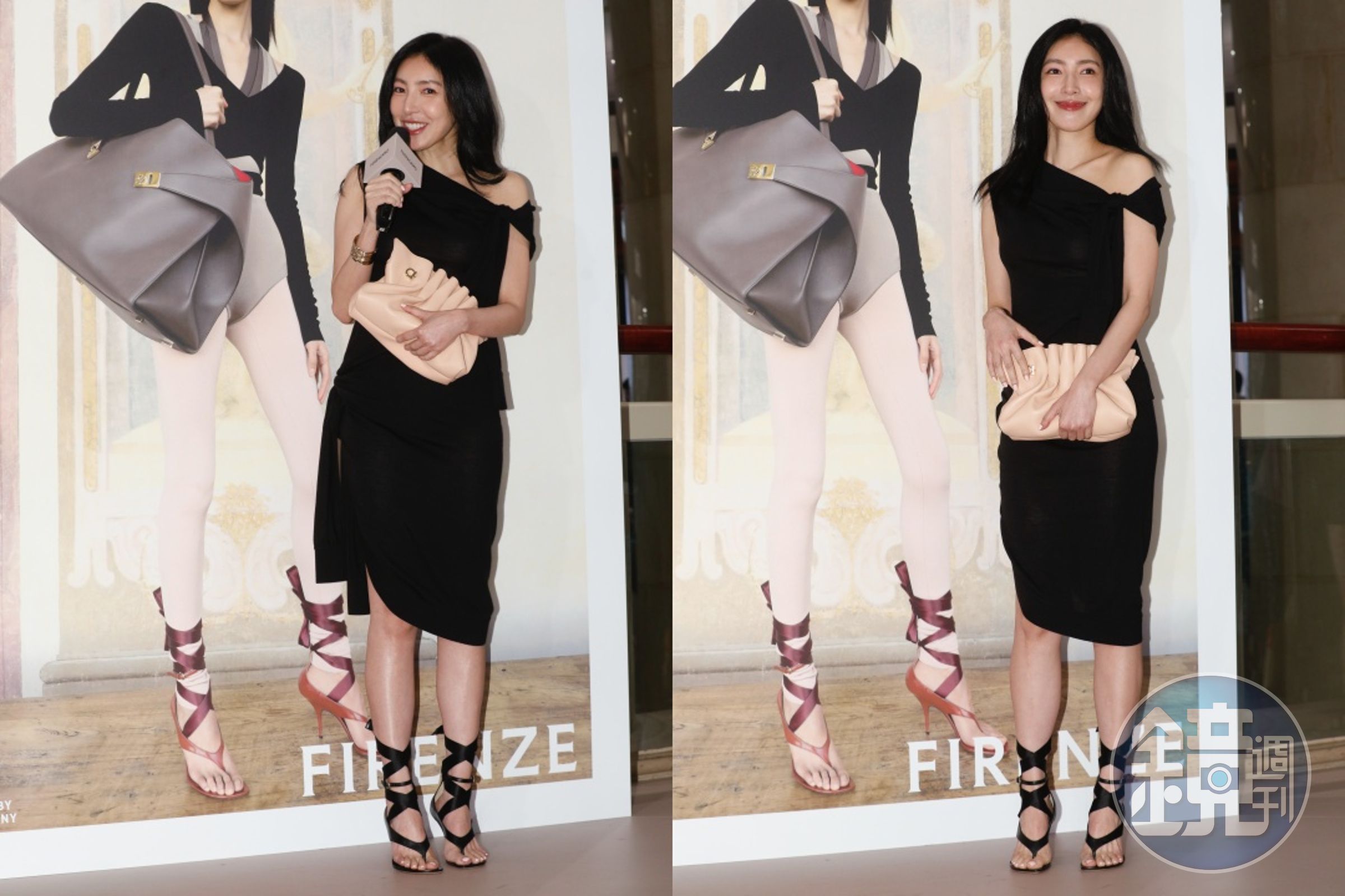 楊謹華認為FERRAGAMO優雅簡約，跟她的私服喜好相同。黑色洋裝NT$115,000。
