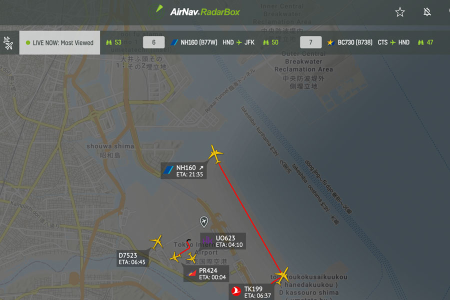 羽田機場C跑道今重啟，一架全日空飛往紐約的班機打頭陣。（翻自X平台）