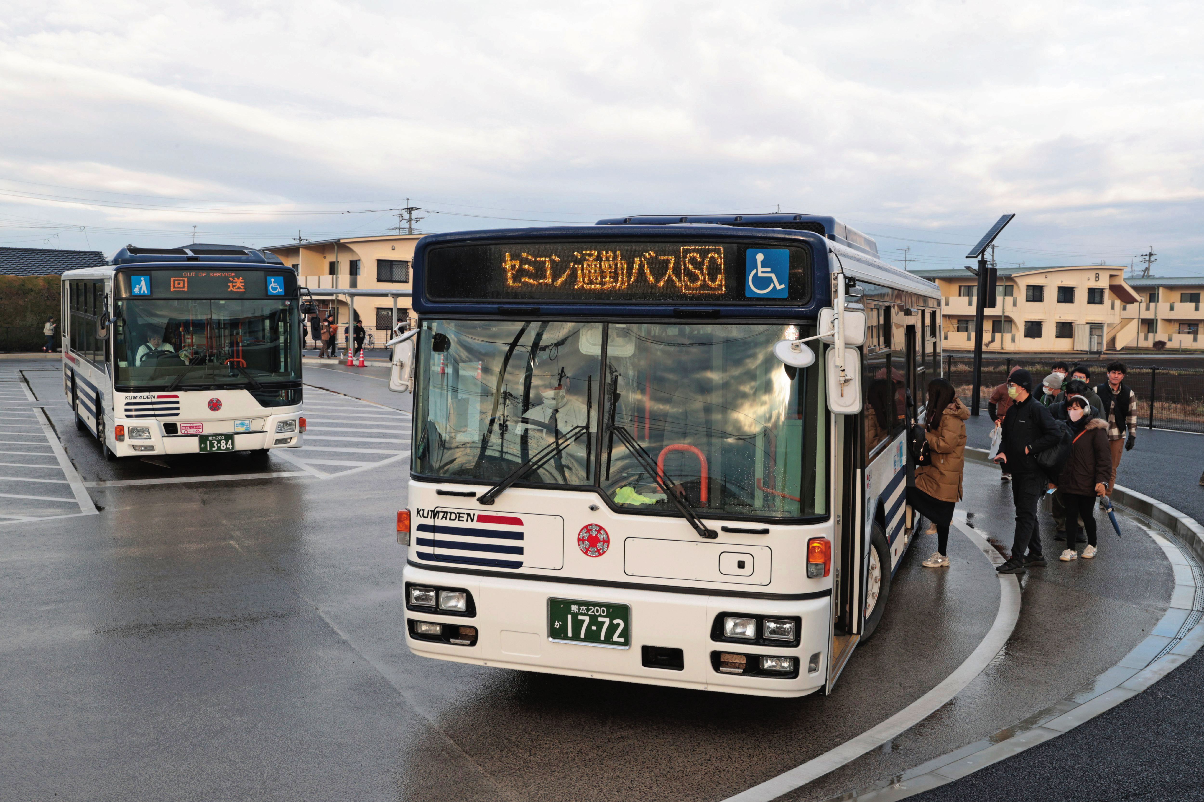 熊本菊陽町有巴士接送台積電及索尼等員工到公司上下班。(達志影像)