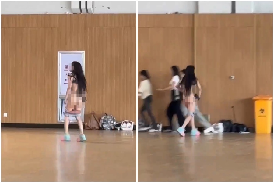 中國一名女子疑似遭到男學生騙財騙色，憤而直闖校園不惜以自己「社死」為代價，也要曝光對方惡行。（翻攝自X平台）