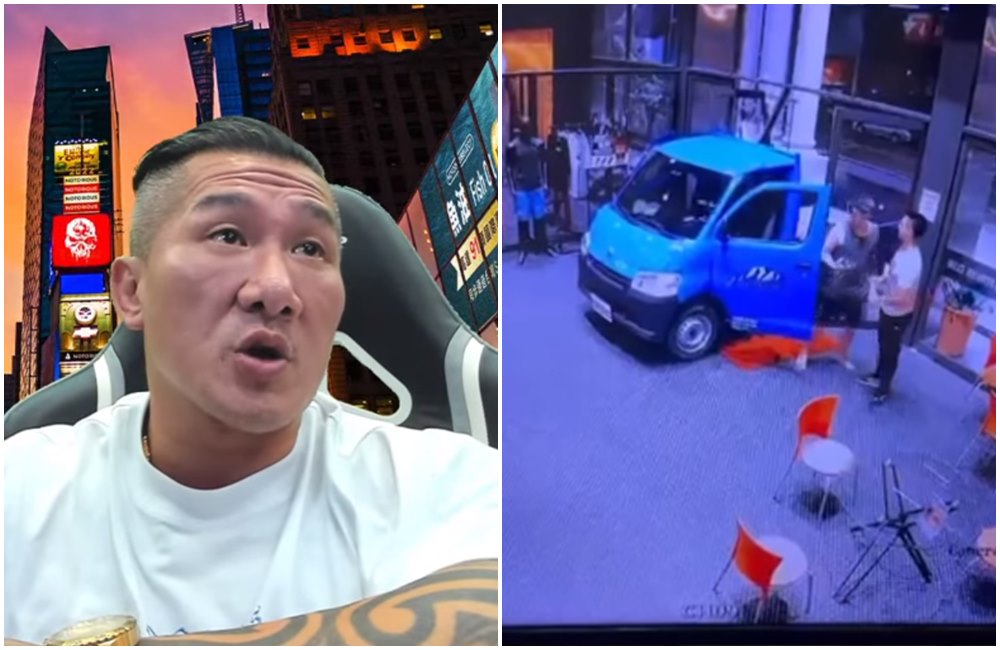 館長開直播談台中健身房被貨車衝撞事件。（翻攝館長YT頻道）