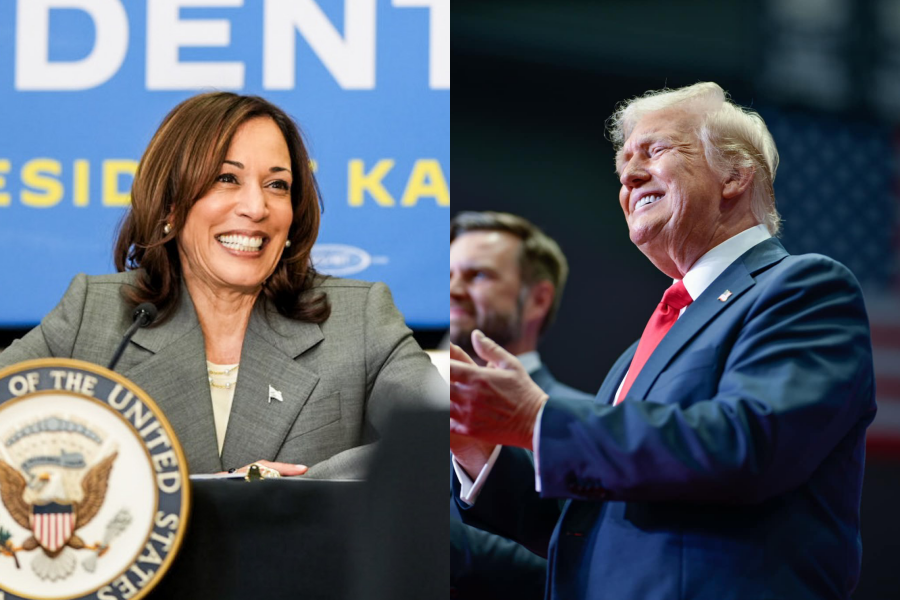 賀錦麗（左）目前是最有力的拜登替補人選，並在近日一項民調中超車川普（右）。（翻攝自Vice President Kamala Harris、Donald J. Trump臉書）