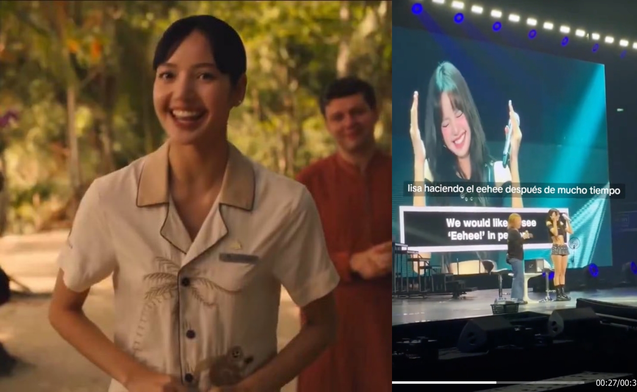 Lisa昨（11日）在新加坡見面會重現「Eehee笑」樂壞粉絲，她參與的美劇《白蓮花大飯店》預告裡，曝光了新造型。（網路圖片）