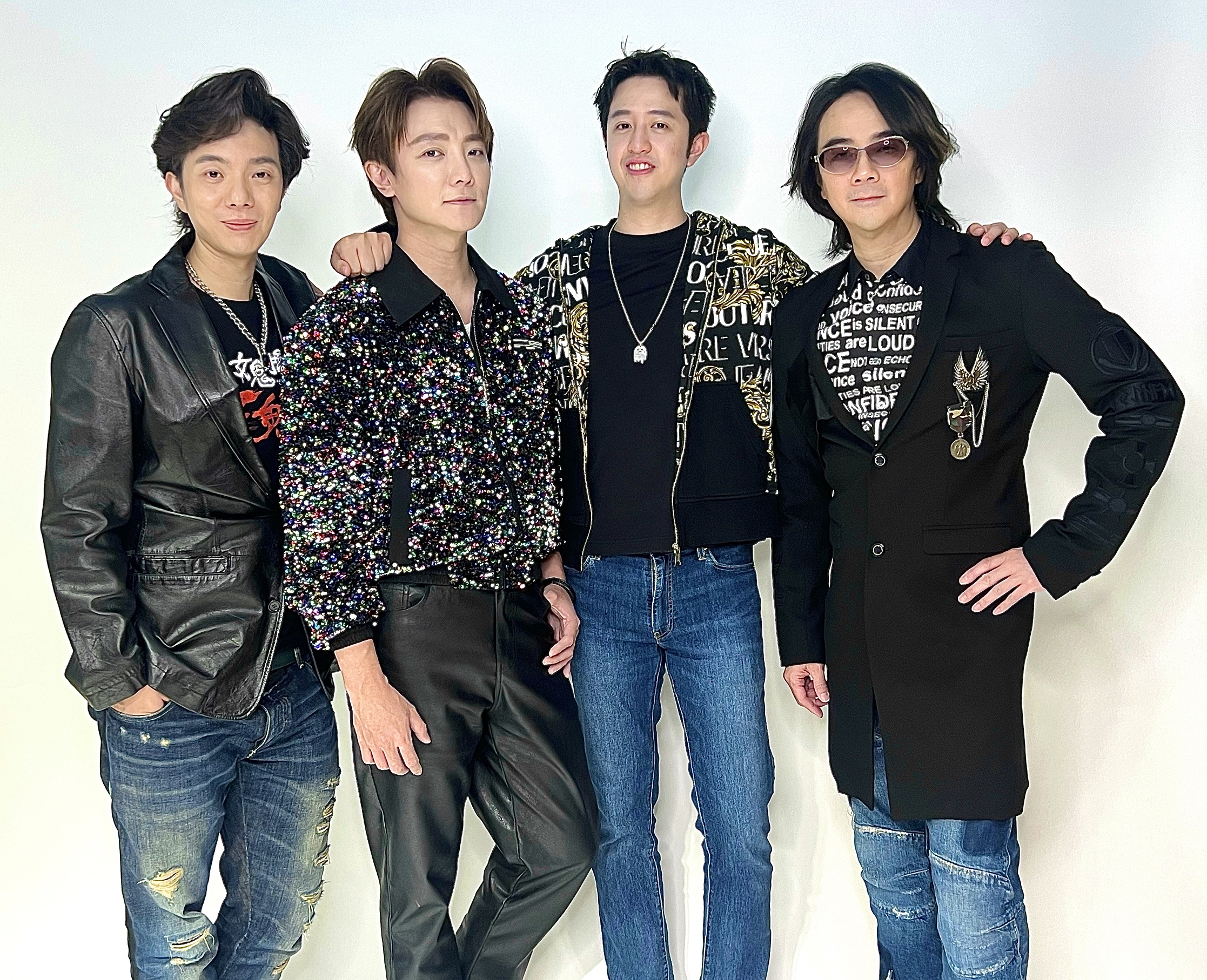 陳建寧、阿沁、莫凡新、戲劇監製Alain組限定搖滾團「開創者樂團」。（無限延伸音樂提供）