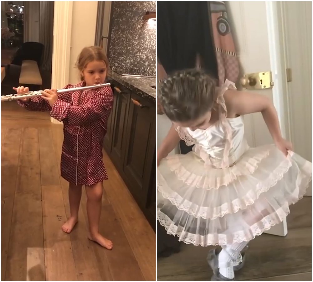 哈珀會吹長笛也會跳芭蕾。(翻攝Victoria Beckham IG)