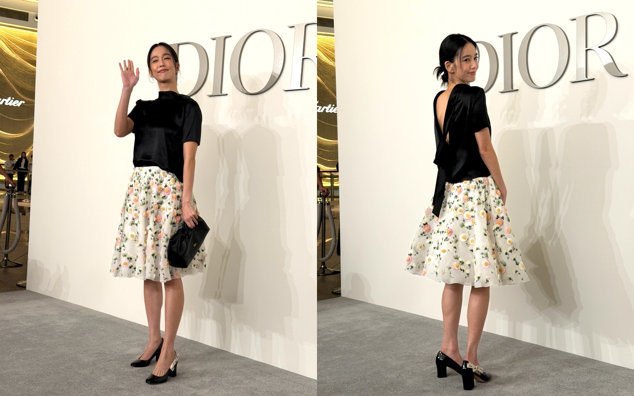 Dior台灣品牌大使陳庭妮穿著由Jonathan Anderson設計的2026春夏女裝系列搭配Diorette珠寶。