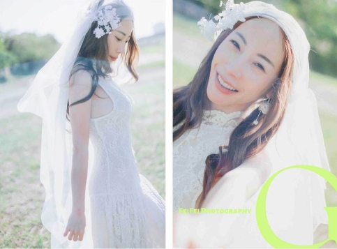 曾格爾突曬婚紗照甜喊「人生下一階段」。(翻攝自曾格爾臉書)