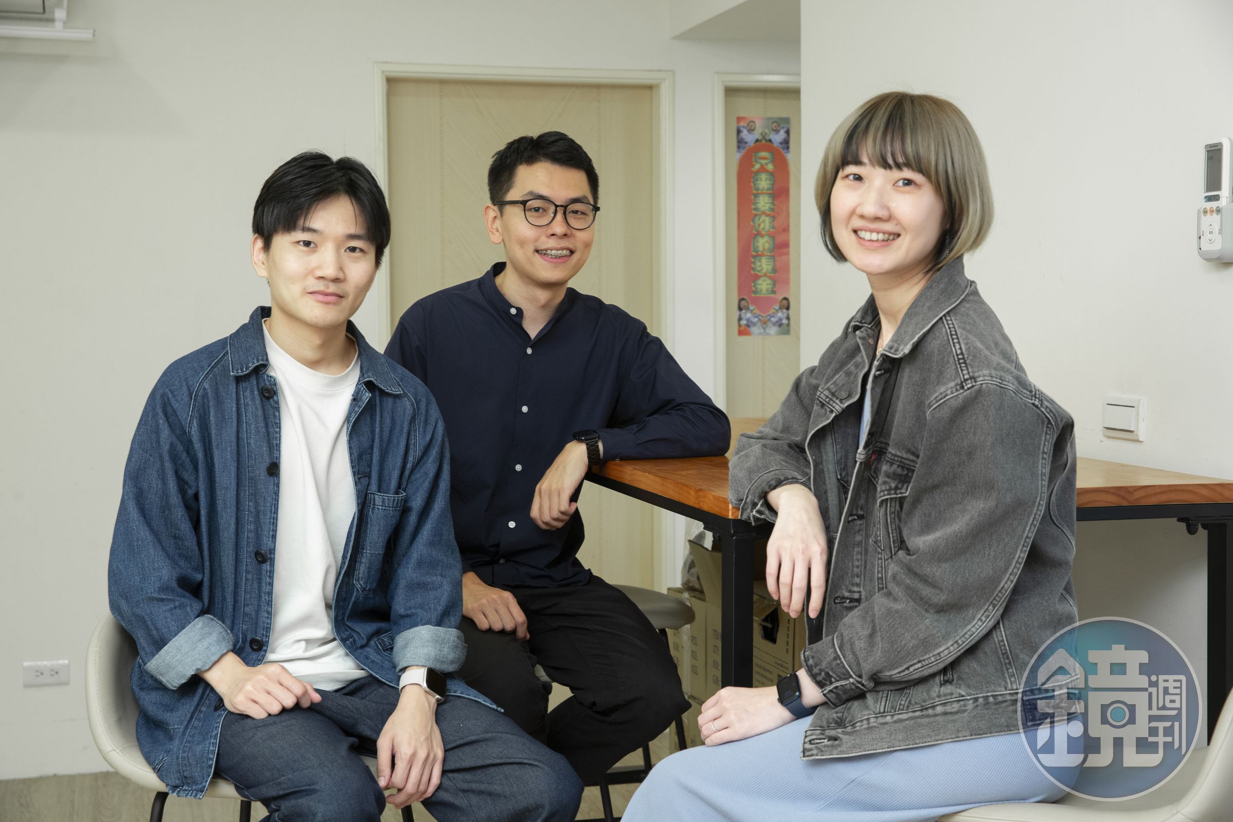 五口創意工作室共同創辦人施淳耀（左起）、孫明恩、陳宣。