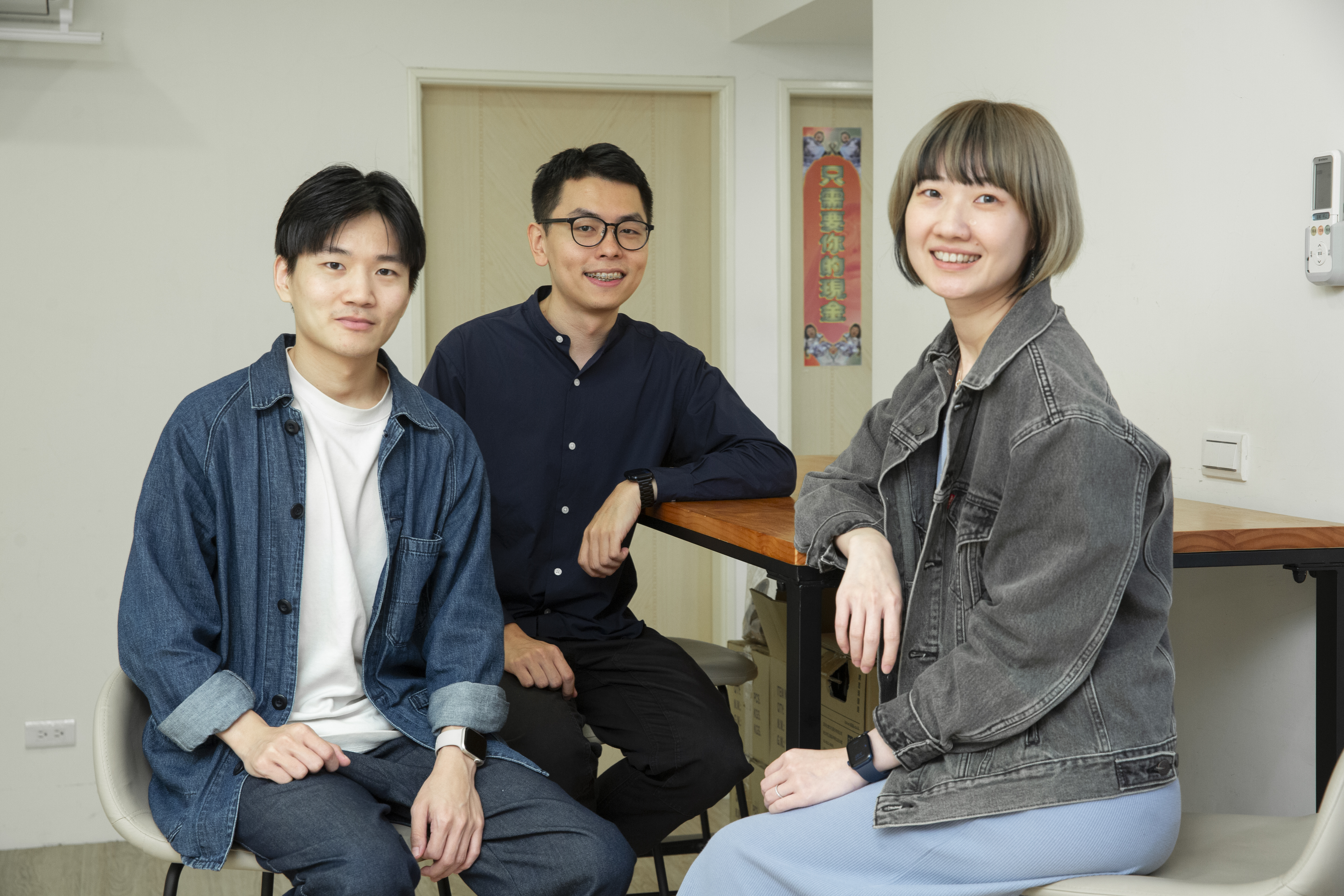 五口創意工作室共同創辦人施淳耀（左起）、孫明恩、陳宣。