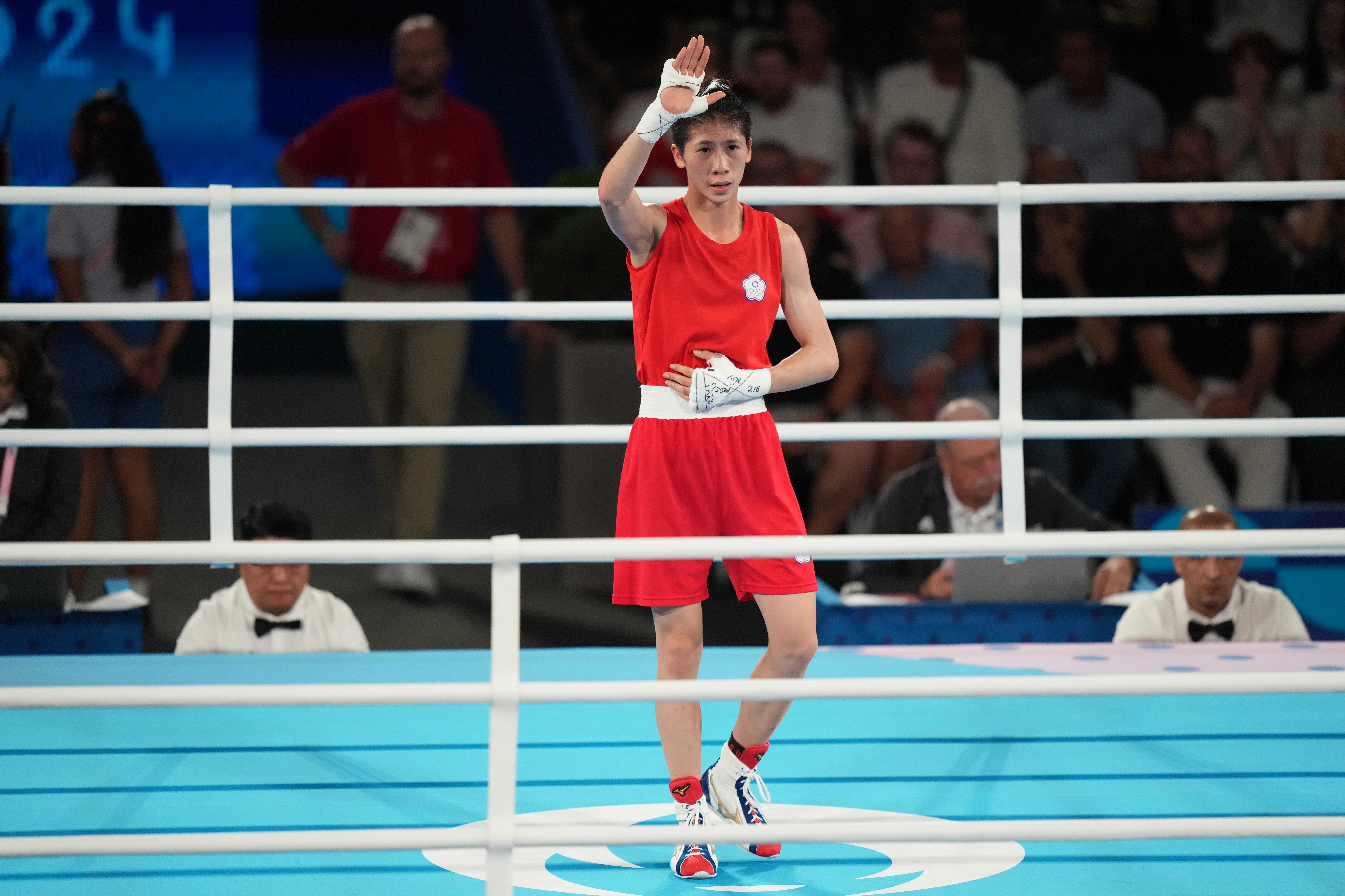 對於台灣女兒林郁婷遭霸凌，賴清德感到不捨，責請體育署務必嚴正表達抗議，採取相應法律作為。（中華奧會提供）