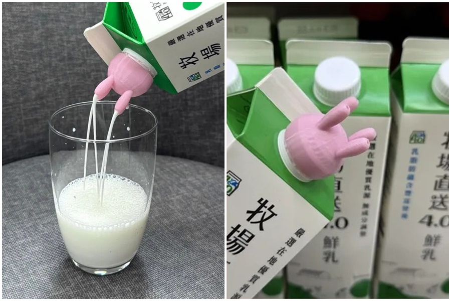全家便利商店近期推出購買指定鮮奶就贈「乳牛擠奶」造型嘴蓋，引發食安話題。（翻攝自全家threads）
