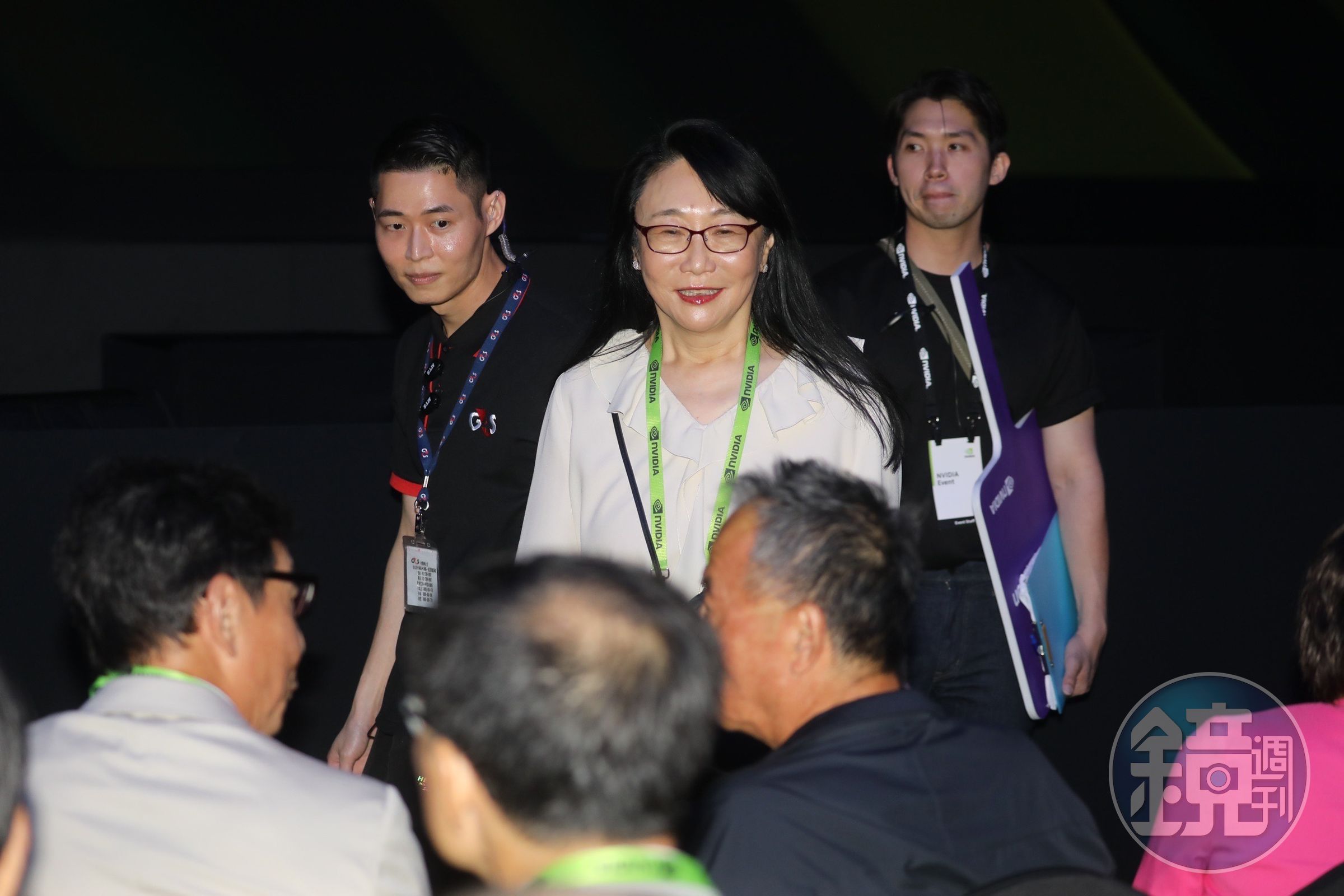 黃仁勳演講盛況空前,輝達供應鏈台廠董事長親自出席。(宏達電董事長王雪紅)