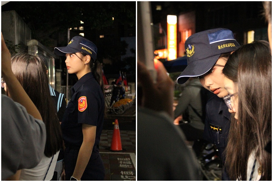 參與拍攝防詐宣導短片的新莊分局正妹女警，引起網友討論。（翻攝自「新莊警好讚」臉書粉專）