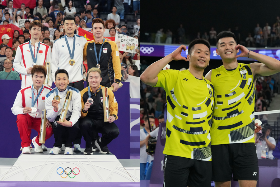「麟洋配」巴黎奧運再摘金，金銀銅牌得主同框畫面十分逗趣。（中華奧會提供）