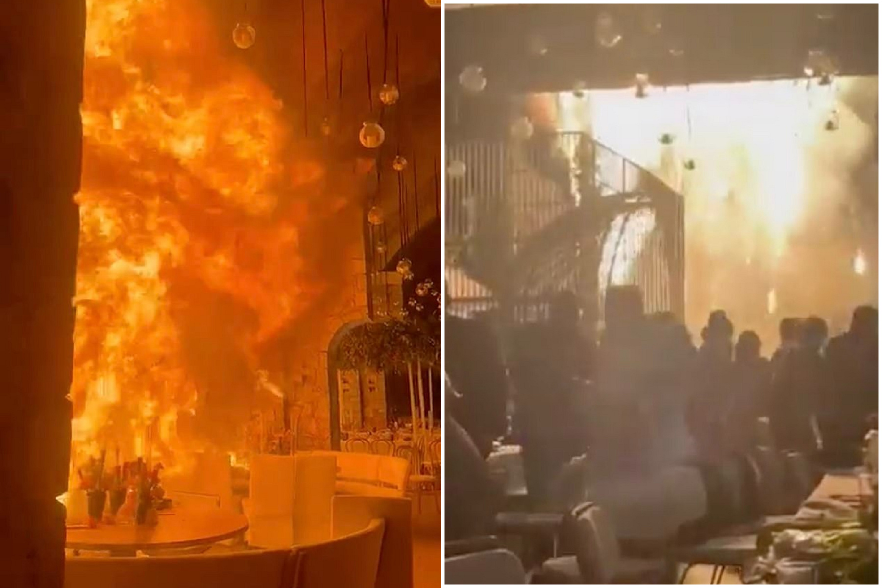 夢幻婚禮變火海地獄,恐怖影片曝光!850賓客+新人驚聲尖叫。(翻自《每日郵報》)