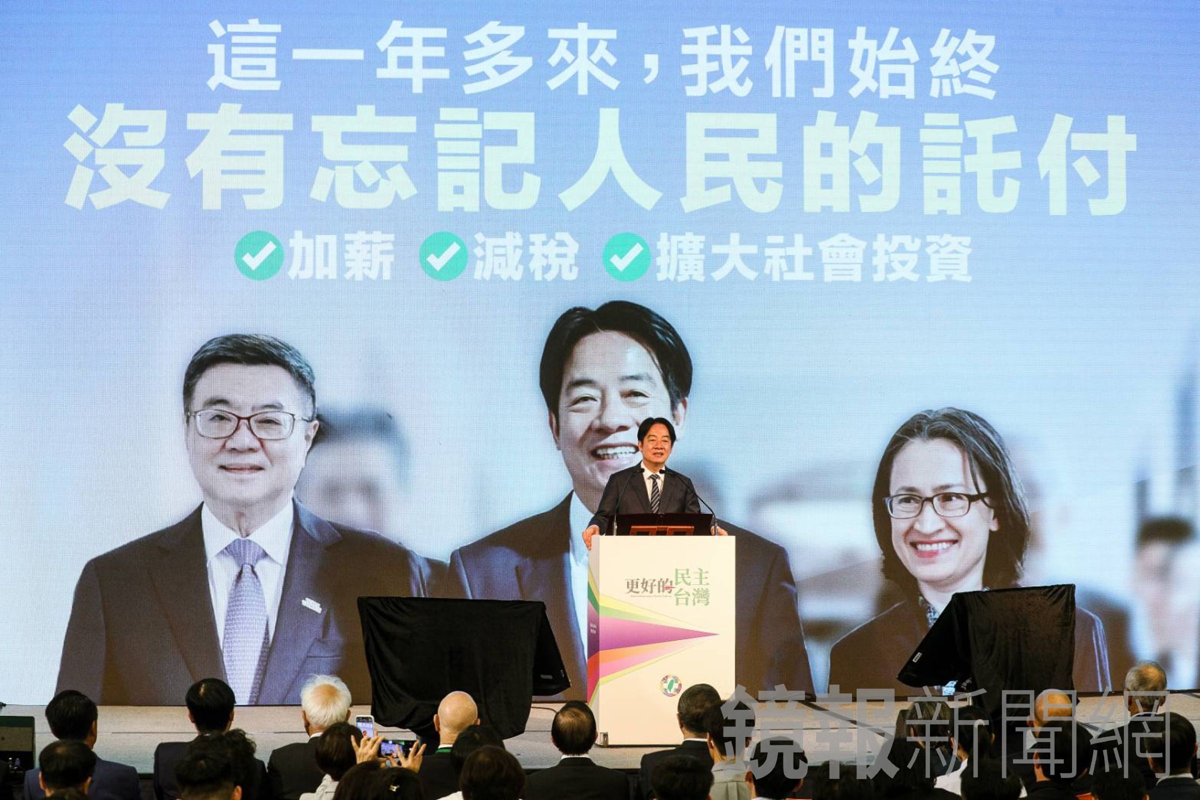 賴清德談到大罷免,表示與公民同行承擔守護國家責任。(鏡報鄒保祥攝)