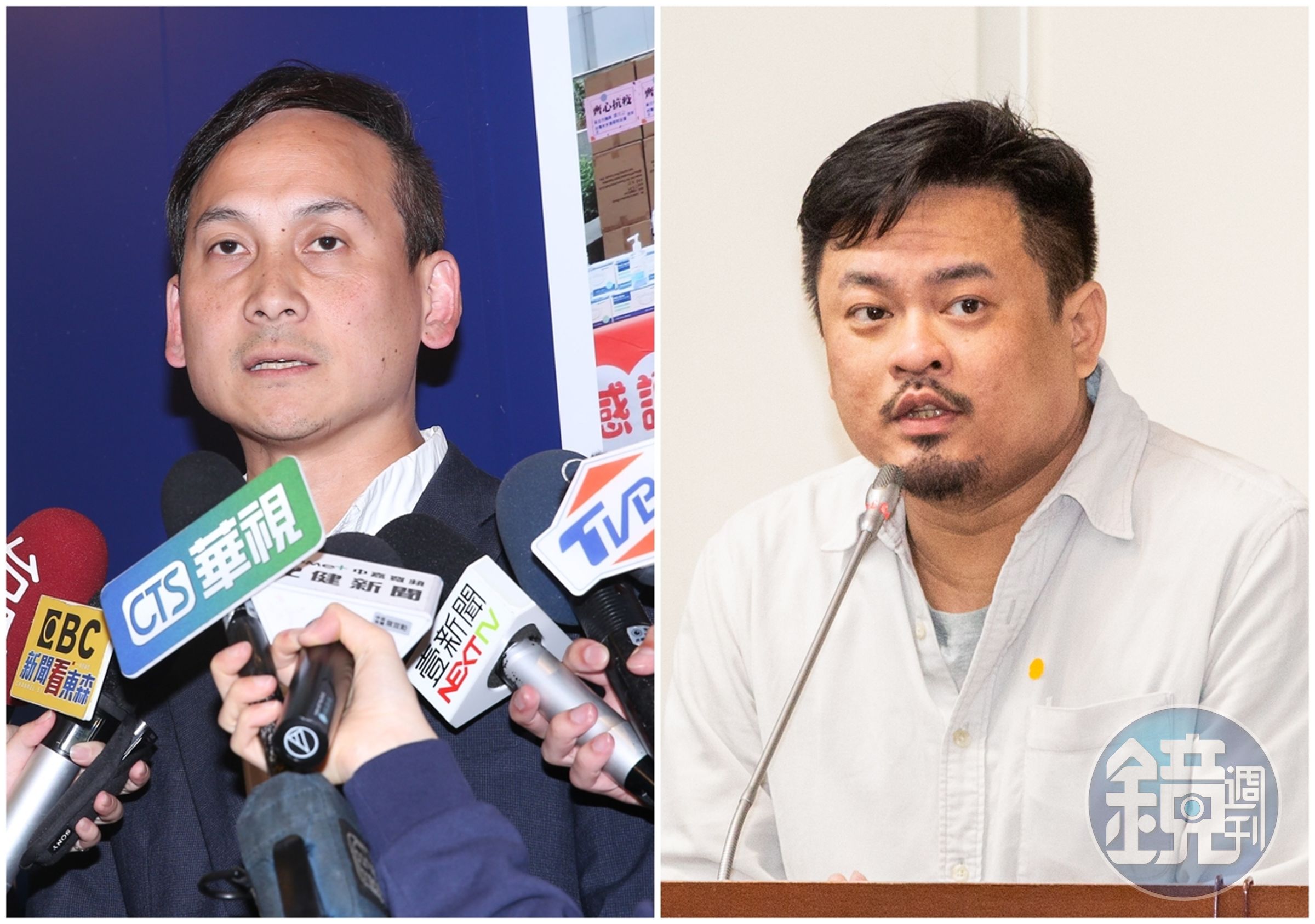 洪申翰（右）po文打臉葉元之（左），讓全民能免費看奧運的想法，認為這會對好不容易累積「使用者付費」的習慣，又再走了一次回頭路。（合成照，本刊資料照）