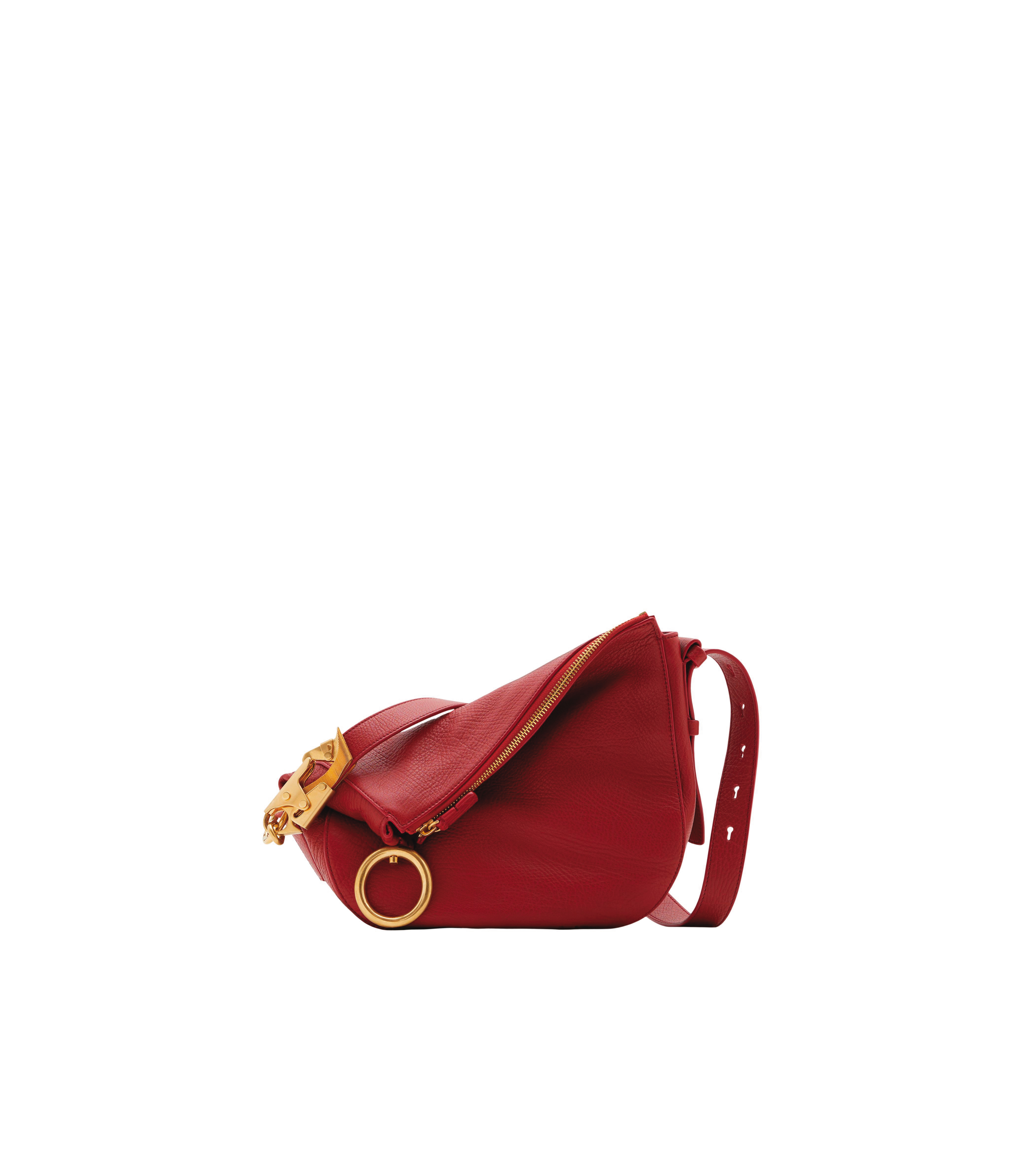 BURBERRY Knight小型 紅寶石色皮革騎士包 NT$109,000