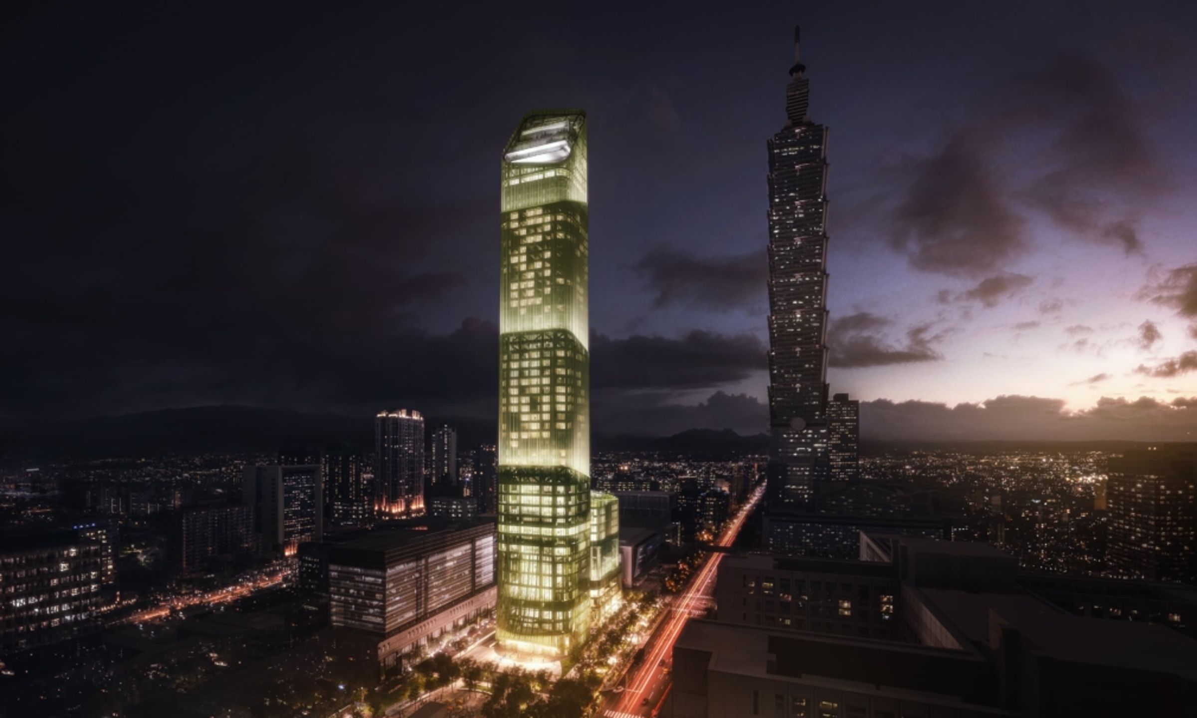 「The Sky Taipei台北天空塔」預計明年開幕,竟有不法份子覬覦龐大商機,趁機吸金詐騙。(圖片為電腦合成示意圖,業主保留修改權利。The Sky Taipei提供)