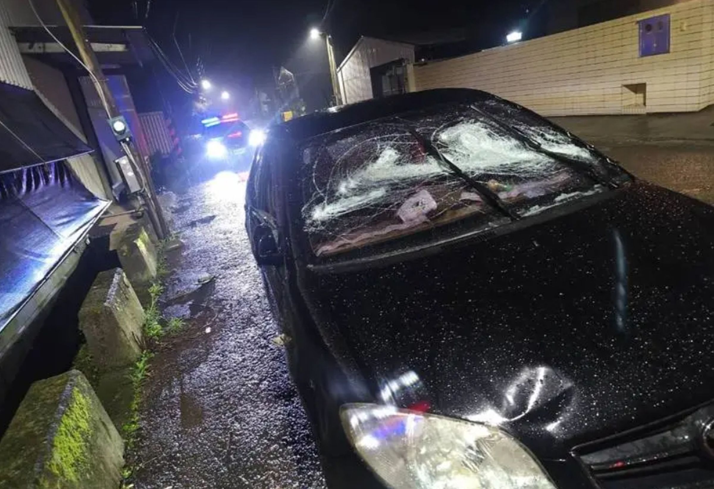 李男上週才因鬧事砸車，遭表弟找人持棍棒圍毆到骨折。（翻攝畫面）
