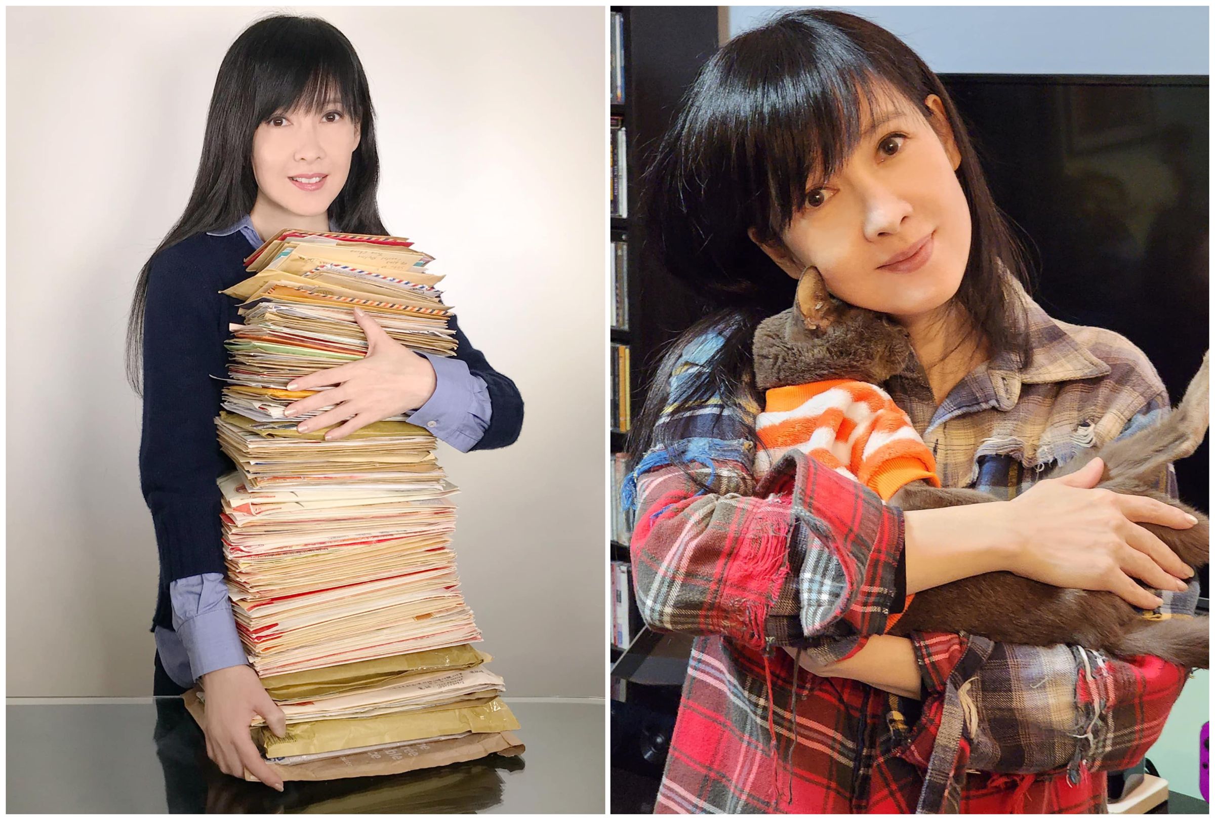 周慧敏今年5月收到粉絲的信(左圖),她一封一封仔細閱讀、並親自回覆。(翻攝周慧敏臉書)
