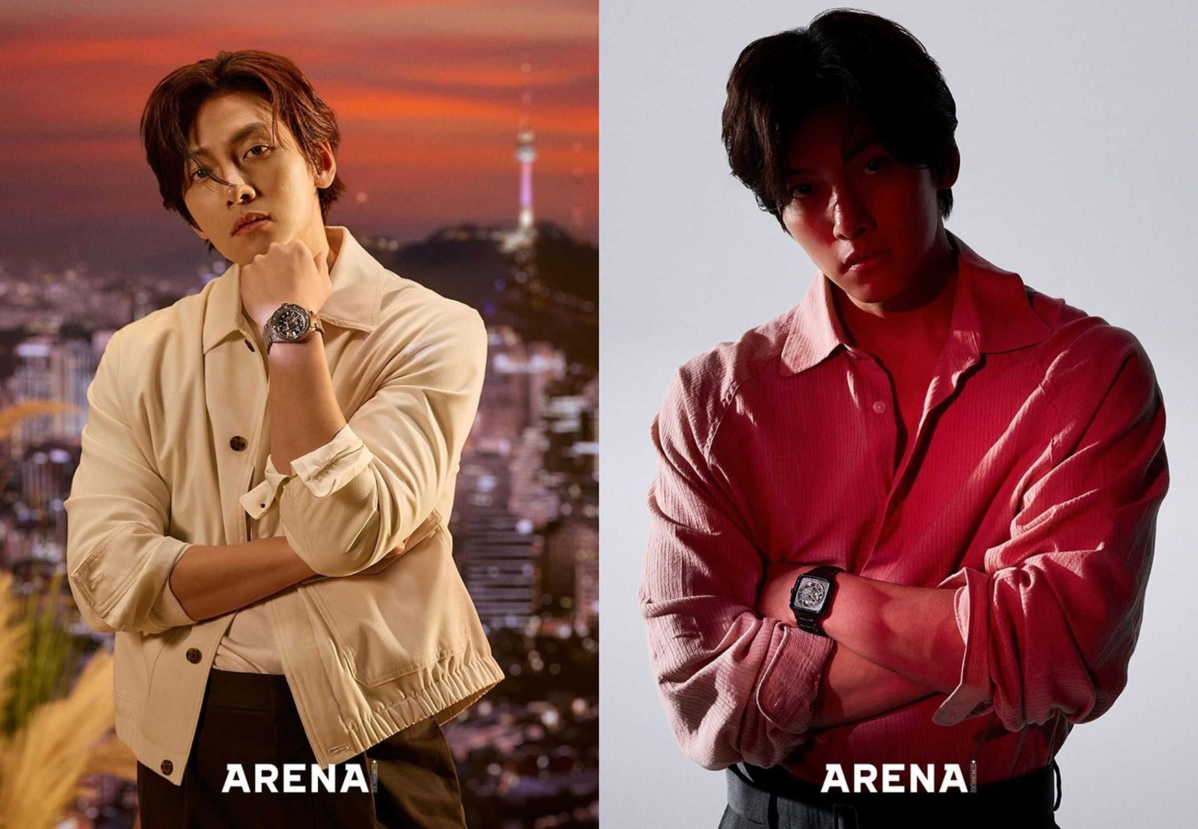 池昌旭在為韓國男性雜誌《ARENA》拍攝時,以多只RADO錶款搭配造型。(翻攝自池昌旭IG)