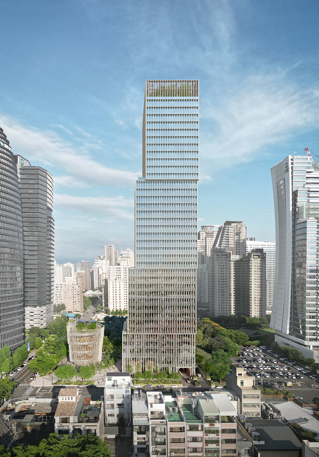 「聯聚中衡大廈」坐落於台中七期市政北二路與朝富路口核心角地，雙面臨路、規劃37層高樓。（業者提供）