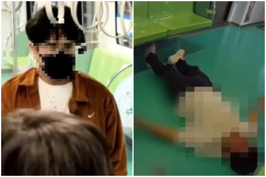 一名20歲洪姓護專生，昨從高雄北上搭台中捷運，並於捷運站內持3刀隨機砍人。（翻攝畫面）