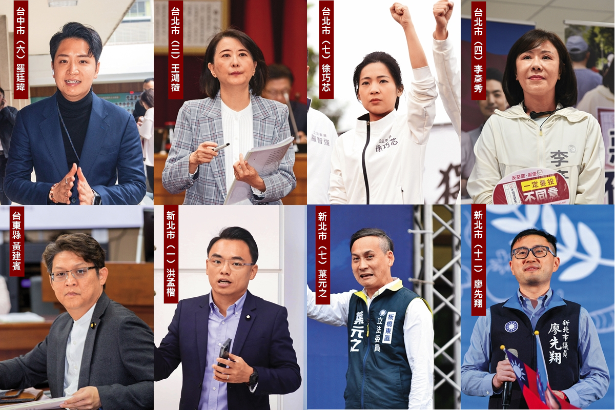 藍營抗罷白熱化，黨內現評估有8席須加緊搶救。（合成圖，本刊資料照、鏡報李智為）