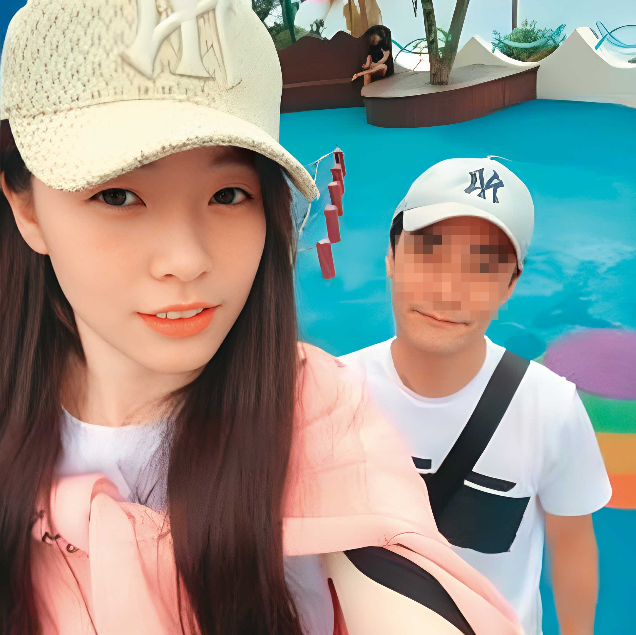 林女（左）與死者（右）相差20歲，交往期間分分合合。（翻攝畫面）