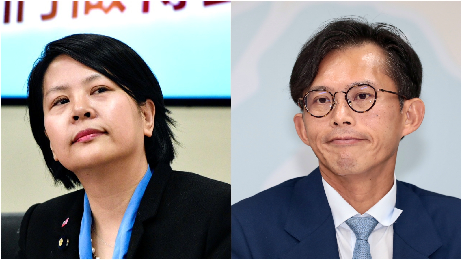 遭黨開除黨籍的李貞秀（左）駁斥開口要錢換辭立委，但黃國昌（右）證實她不止一次這樣要求。（資料照；鏡報李智為、林煒凱）
