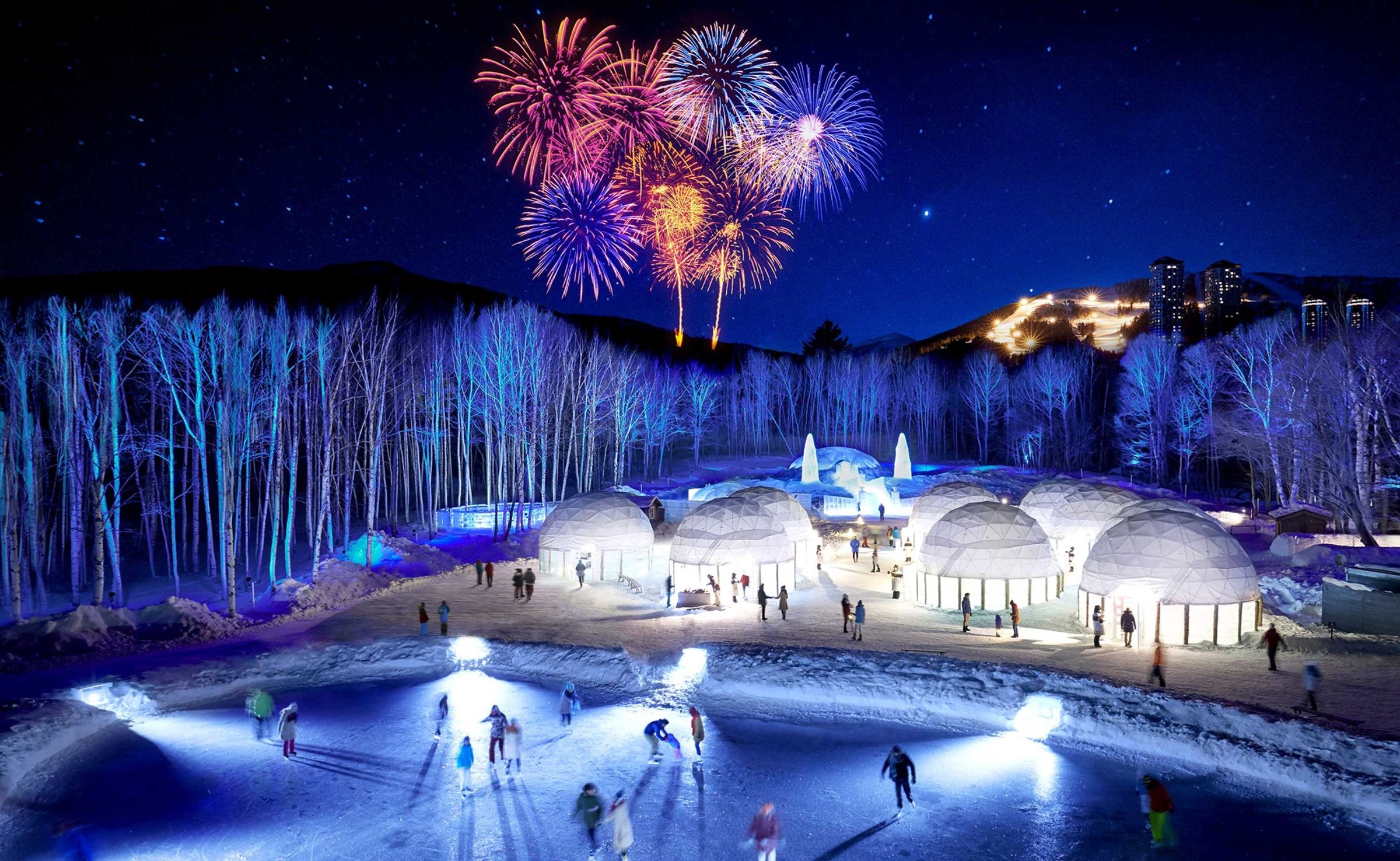 旅客將入住雪國勝地五星級度假村，並加碼贈送價值5,500日圓晚餐券與愛絲冰城體驗券。（星宇航空提供）