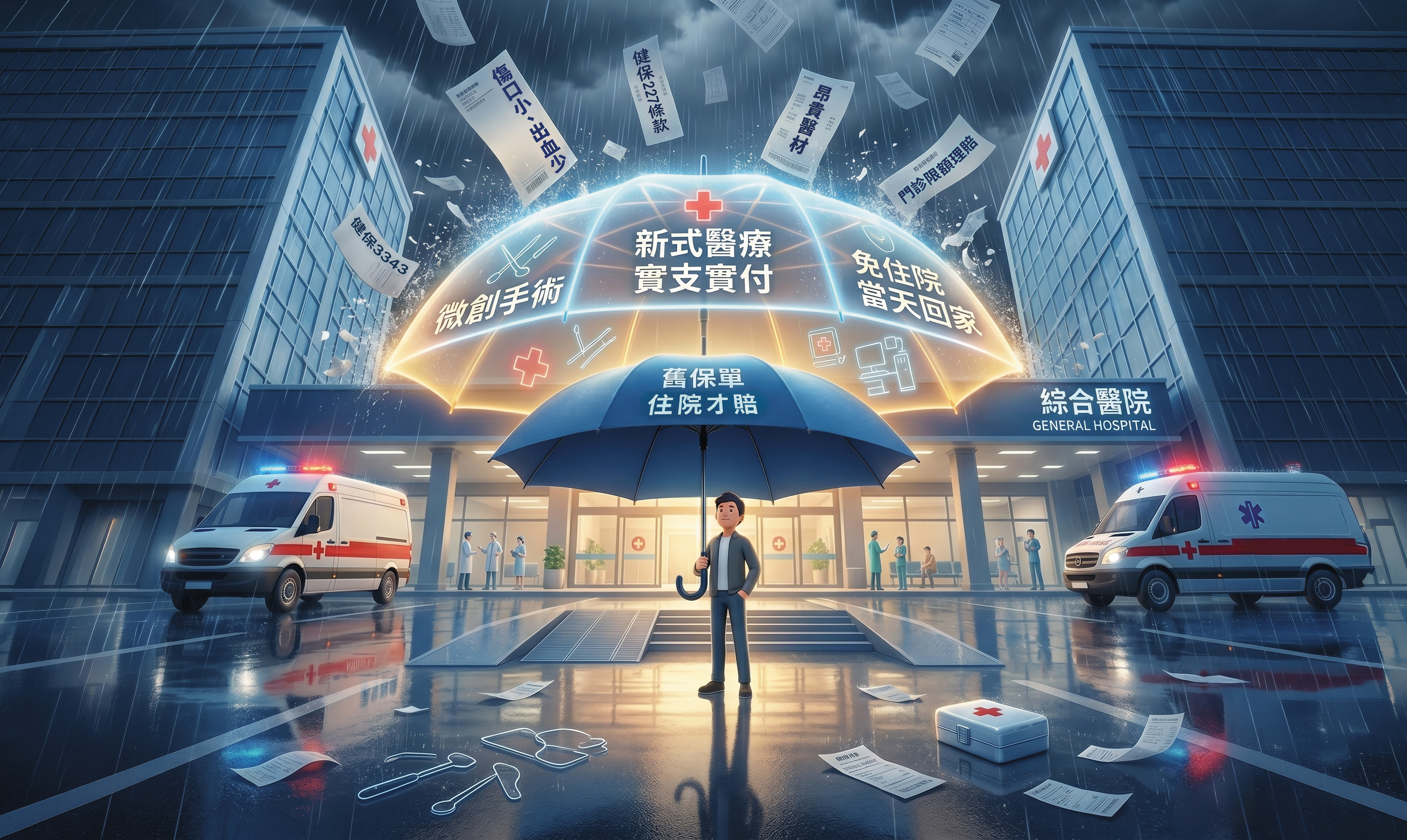 醫療進步，門診手術已成趨勢，保戶應重新檢視醫療險缺口。（AI繪圖magnific生成，本刊美術組後製）
